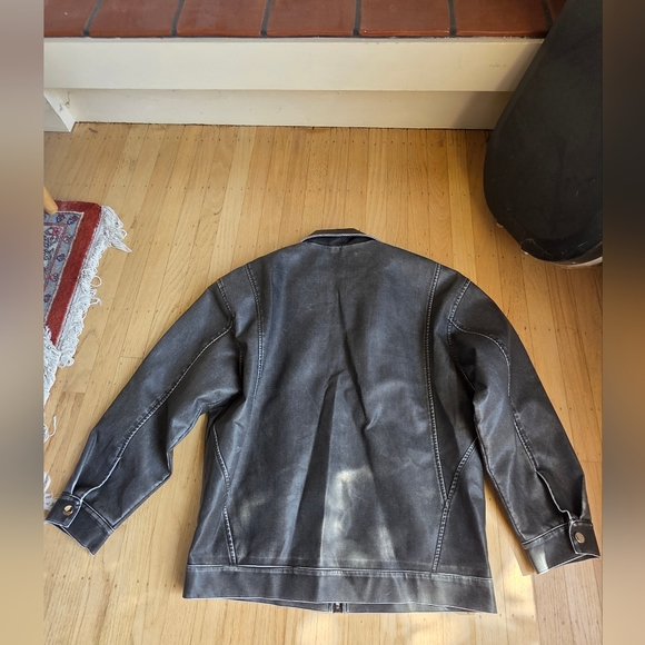 Aelfric Eden Faux Leather Jacket Washable Size Small - Picture 6 of 7